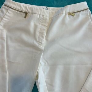 Calvin Klein Ivory trousers  with Gold Zippers